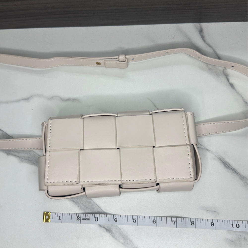 Cream Woven Belt Bag